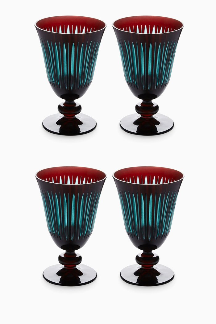 

Prism Wine Glasses, Set of 4, Blue