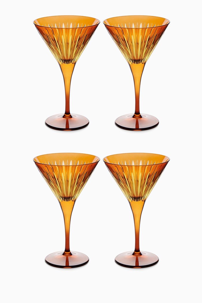 

Prism Martini Glasses, Set of 4, Orange