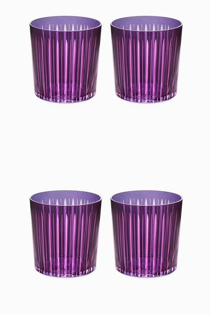 

Prism Double Old Fashioned Glasses, Set of 4, Purple