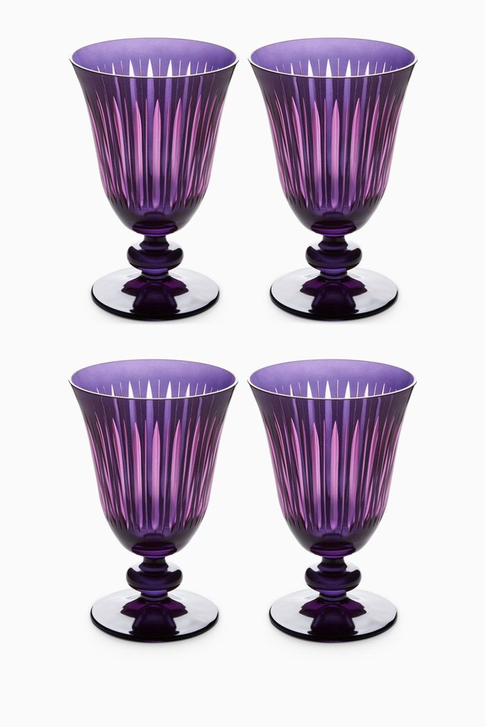Prism Wine Glasses, Set of 4, Purple