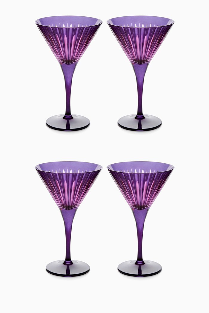 

Prism Martini Glasses, Set of 4, Purple