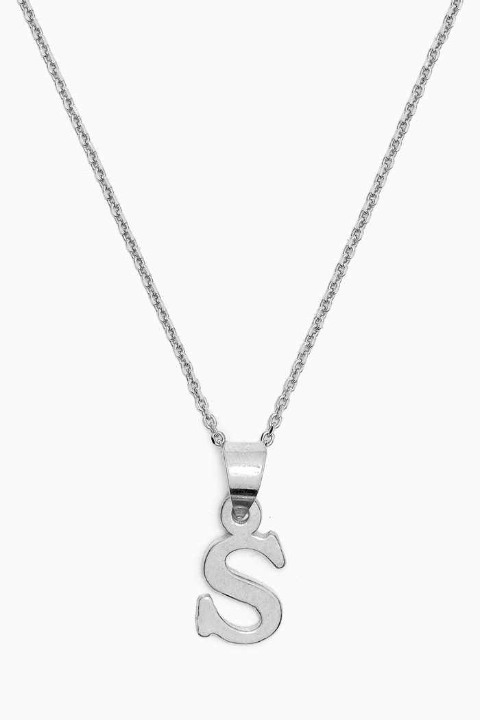 

Letter 'S' Initials Pendant Necklace in Sterling Silver