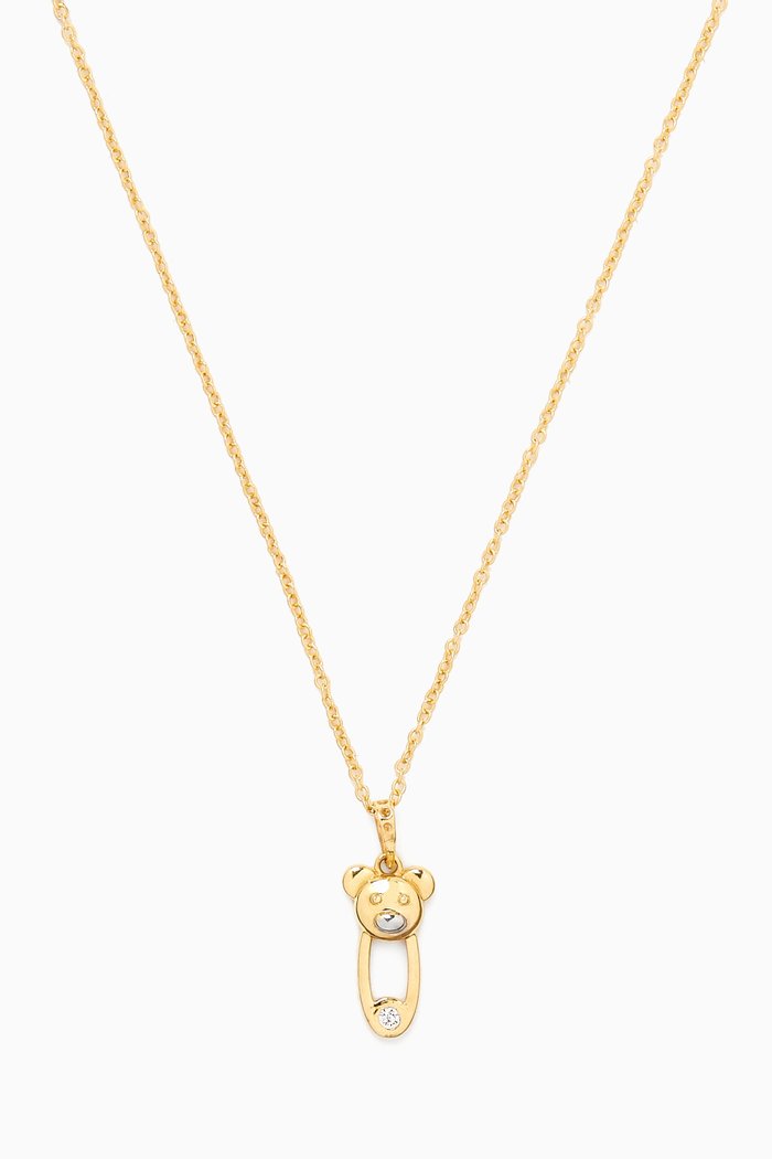 Teddy Pin Pendant Necklace in 18kt Gold