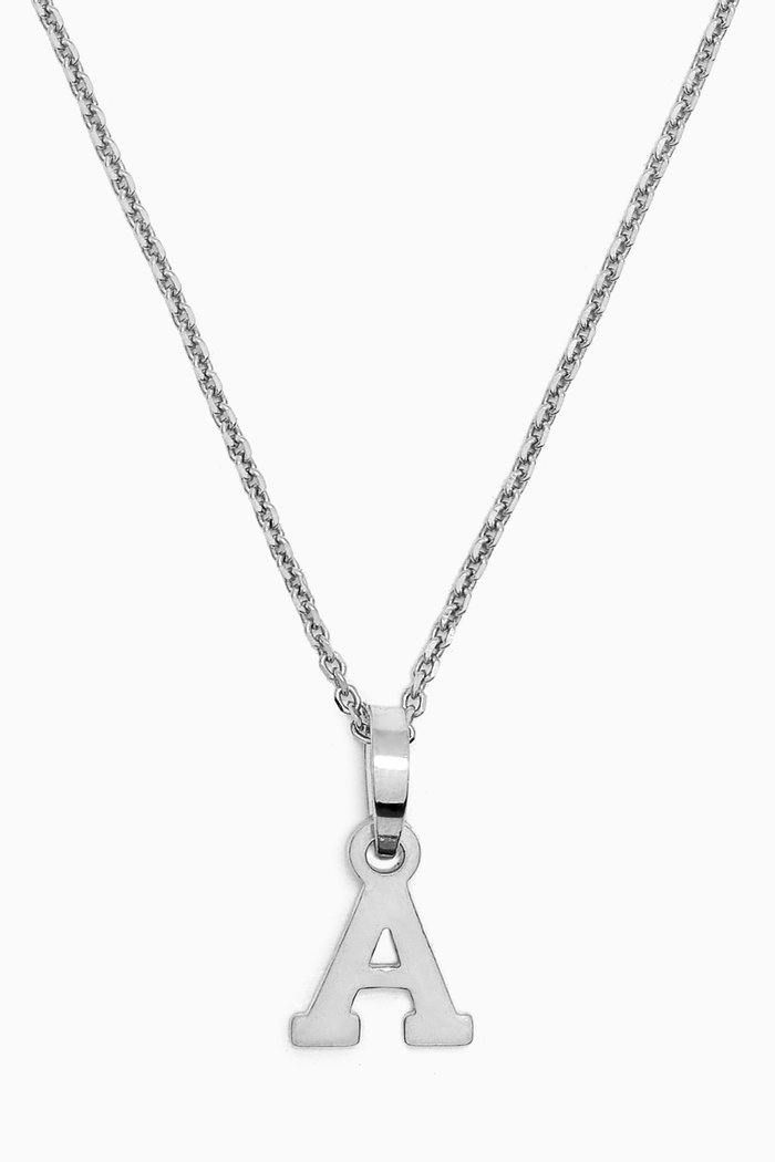 

Letter 'A' Initials Pendant Necklace in Sterling Silver