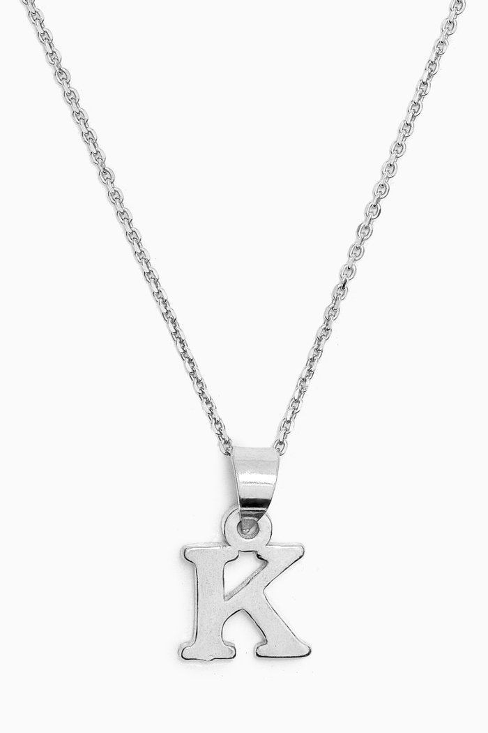

Letter 'K' Initials Pendant Necklace in Sterling Silver