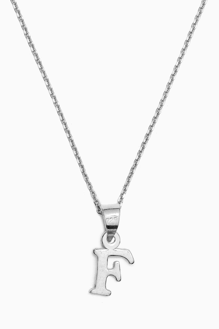 

Letter 'F' Initials Pendant Necklace in Sterling Silver