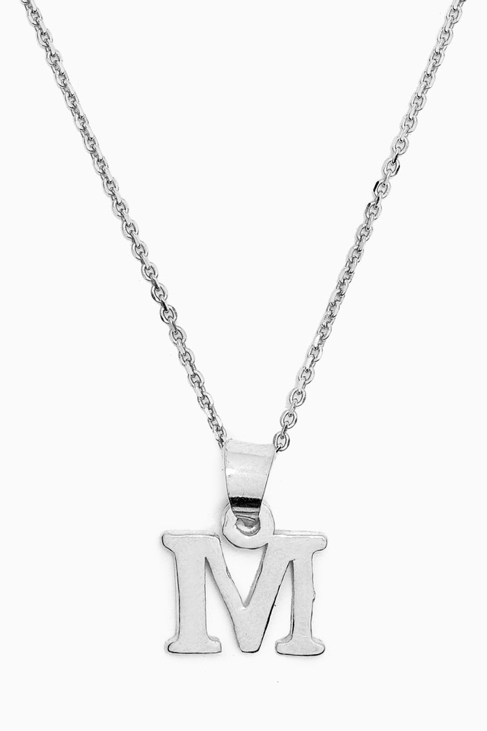 

Letter 'M' Initials Pendant Necklace in Sterling Silver