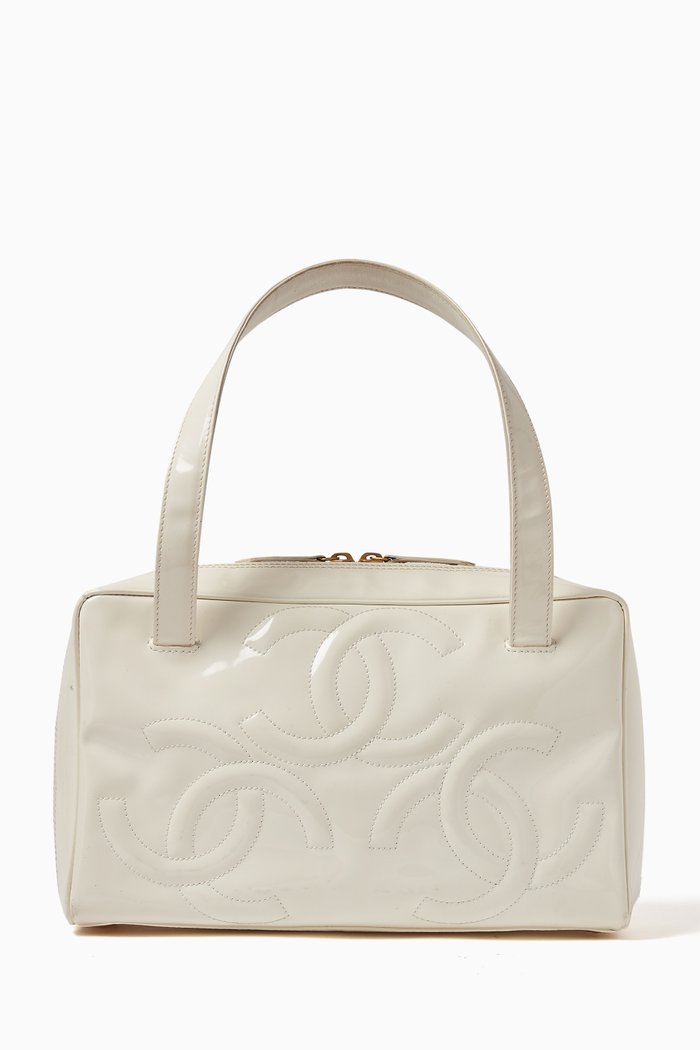 

CC Tote Bag in Patent Leather, White