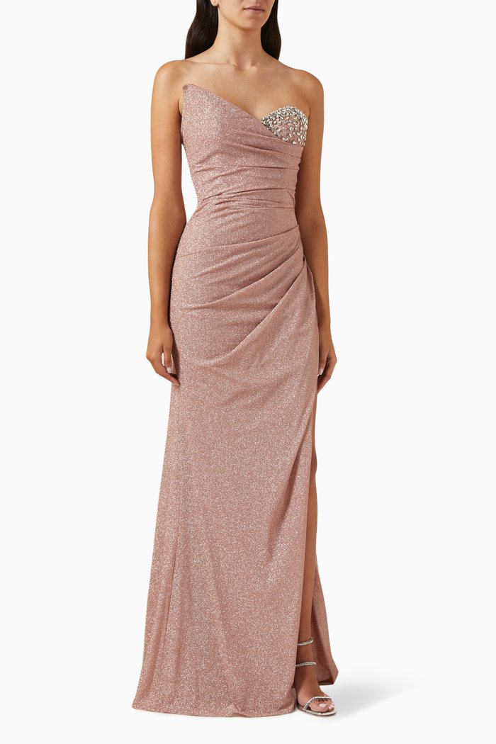 

Vita Crystal-embellished Maxi Dress, Gold