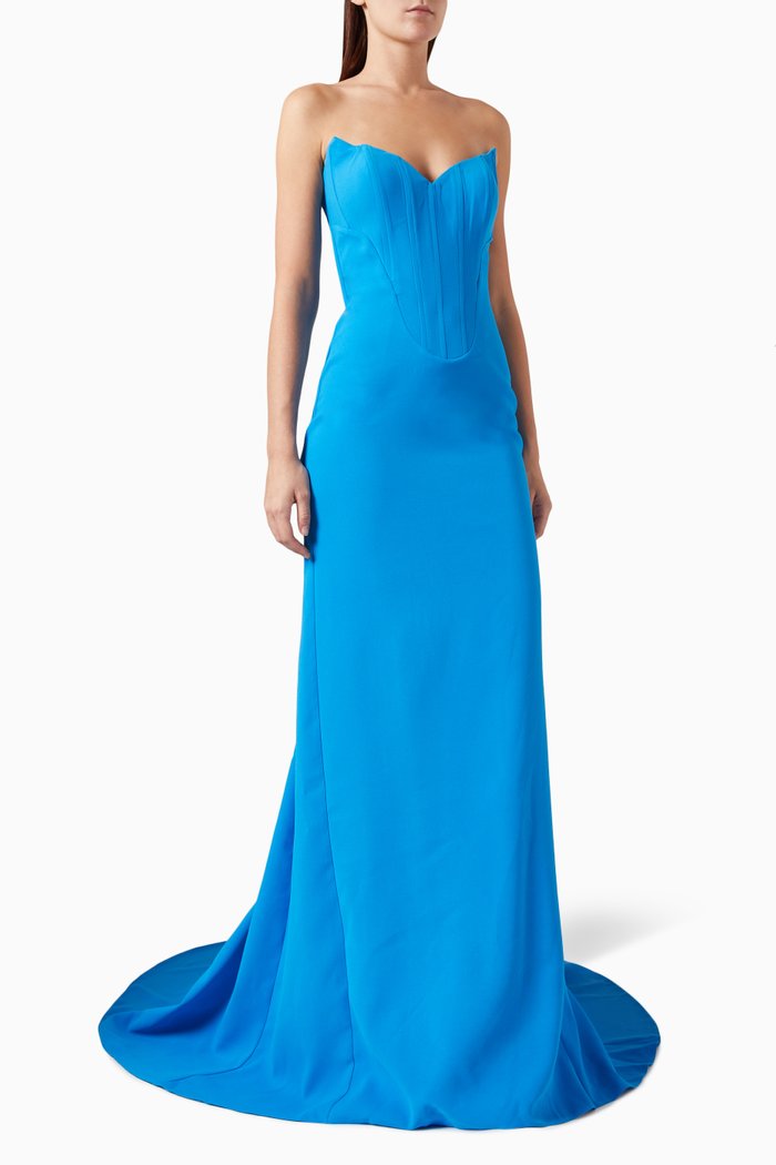 

Bloom Strapless Maxi Dress, Blue