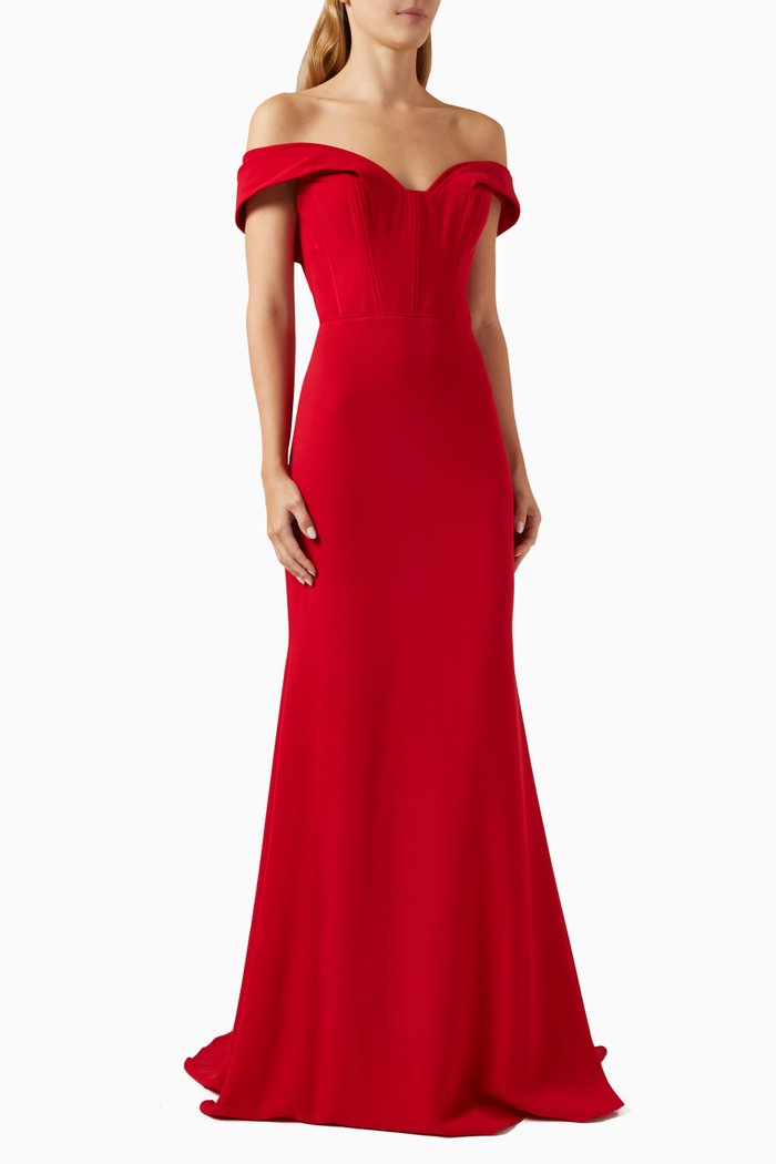

Vasilisa Off-shoulder Maxi Dress, Red