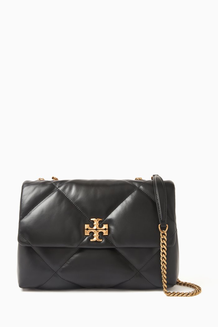 

Kira Convertible Shoulder Bag in Quilted Leather, Black