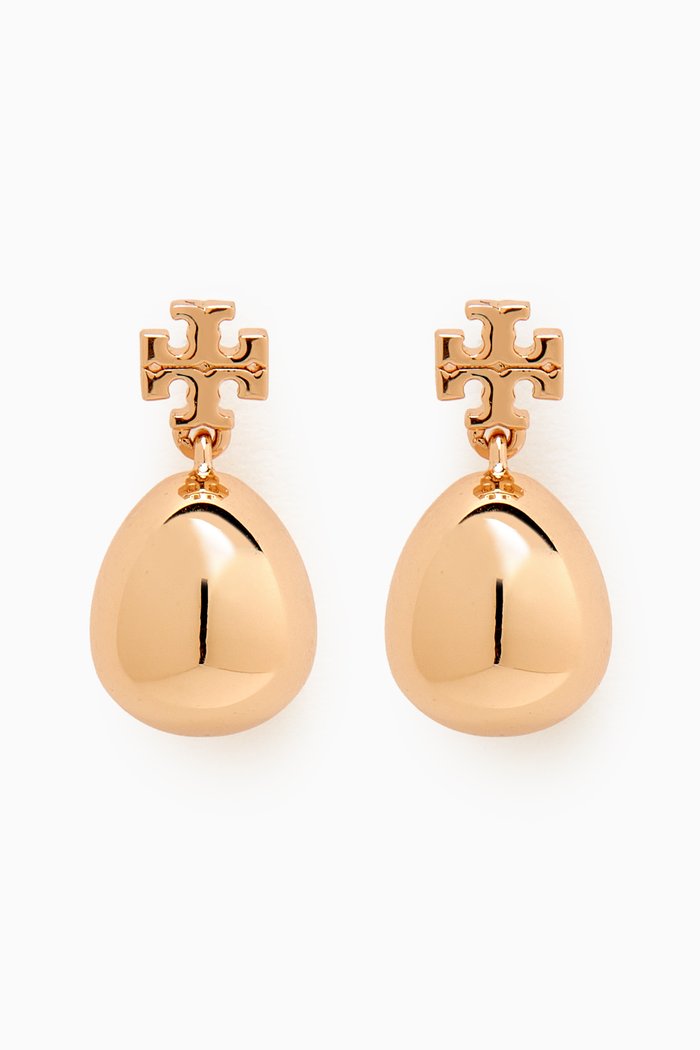 

Small Kira Drop Earrings in Gold-plated Brass, Black