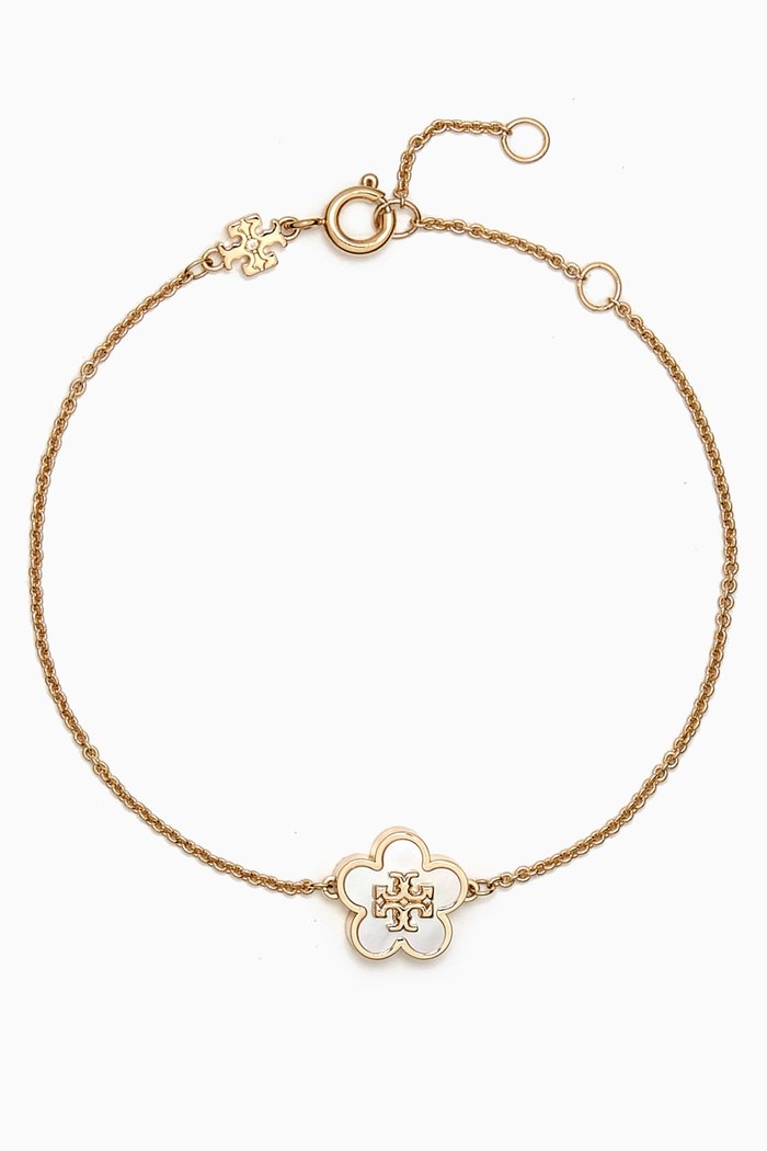 

Kira Flower Bracelet in 18kt Gold-plated Brass, White
