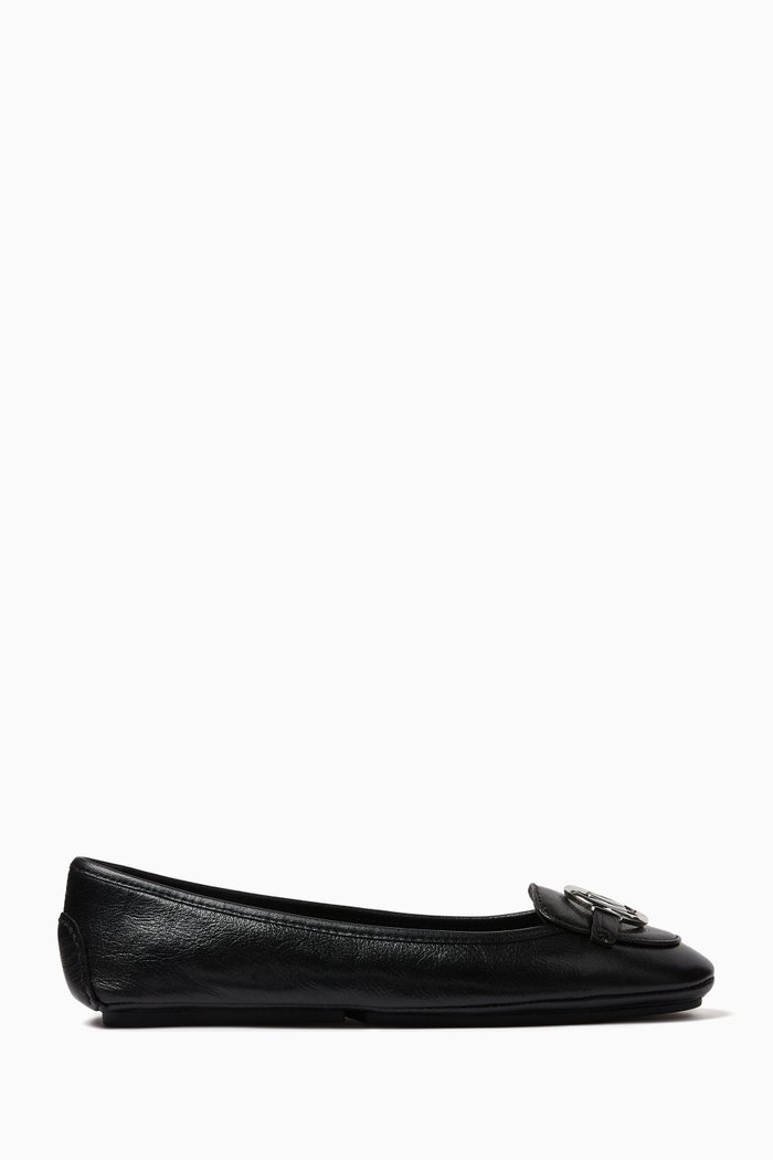 Lillie Moccasins in Leather, Black