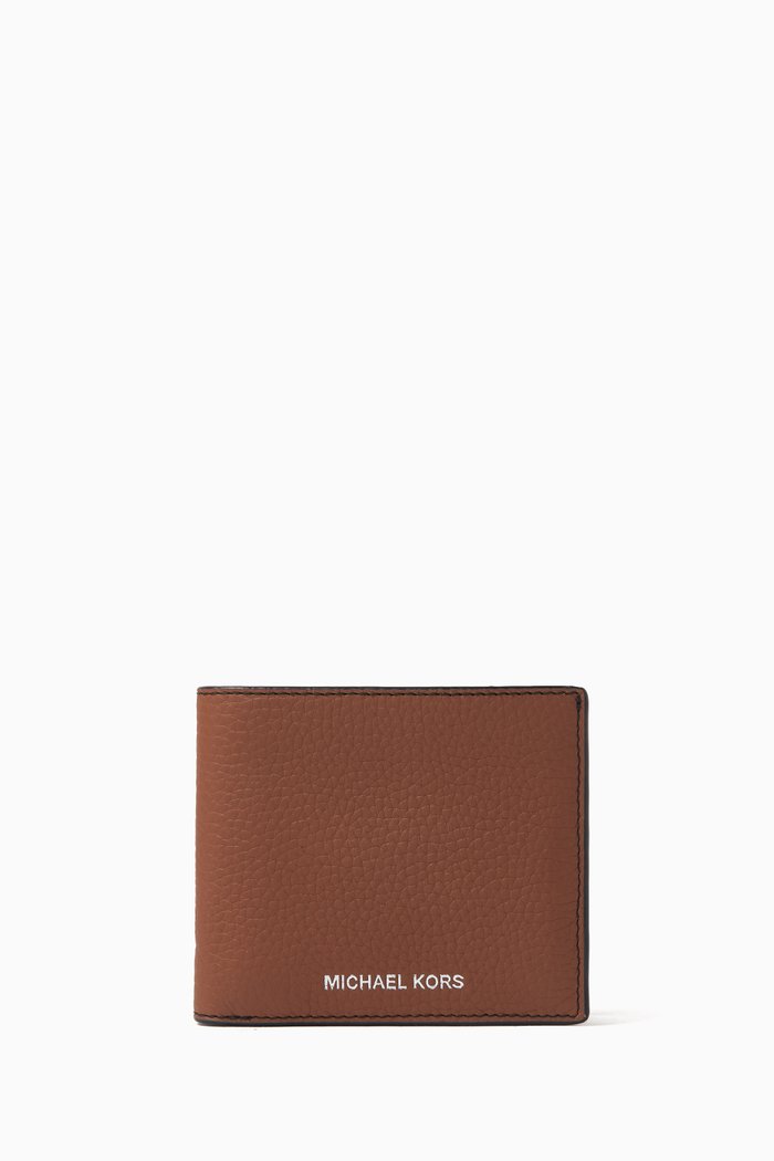 

Hudson Slim Billfold Wallet in Pebbled Leather, Brown