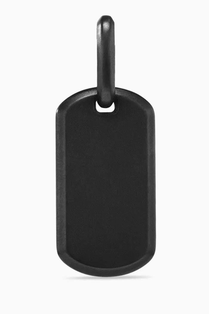 

Chevron Tag Pendant in Titanium, 21mm, Black