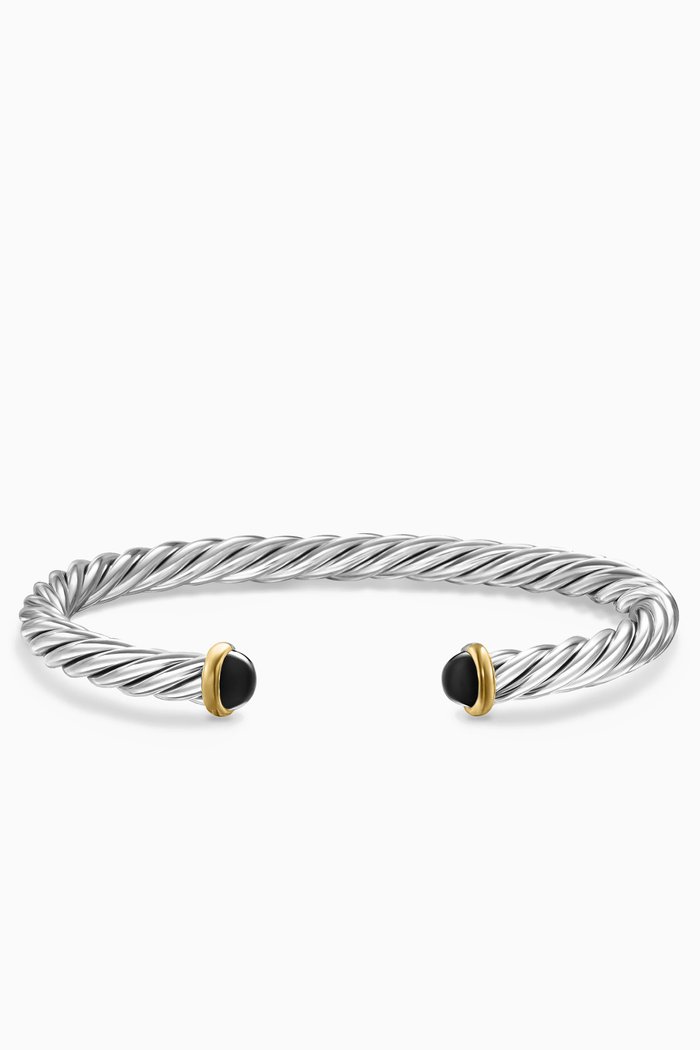 

Cable Classic Black Onyx Cuff Bracelet in Sterling Silver
