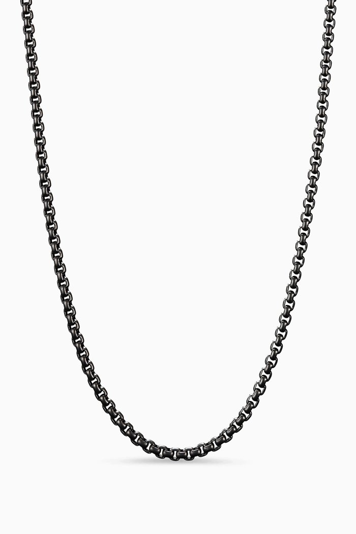 

Box Chain Necklace in Stainless Steel, Black