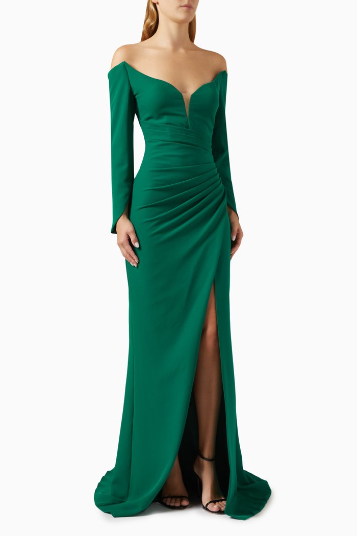 

Debby Off-shoulder Maxi Dress, Green