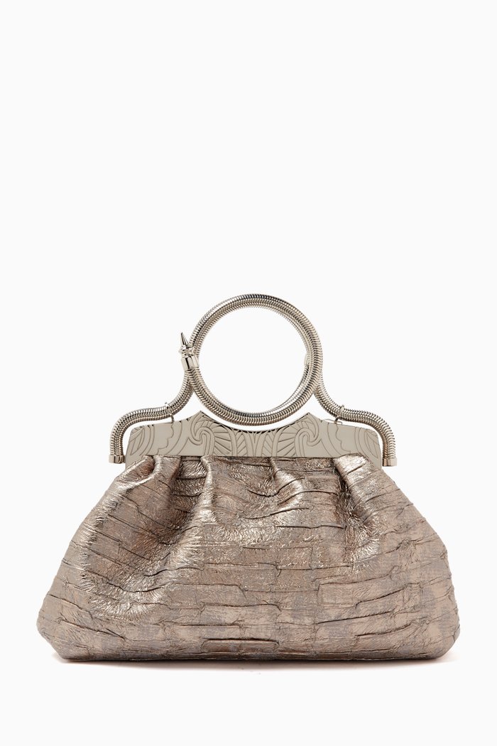 

The Bangle Clutch Bag in Nappa, Silver