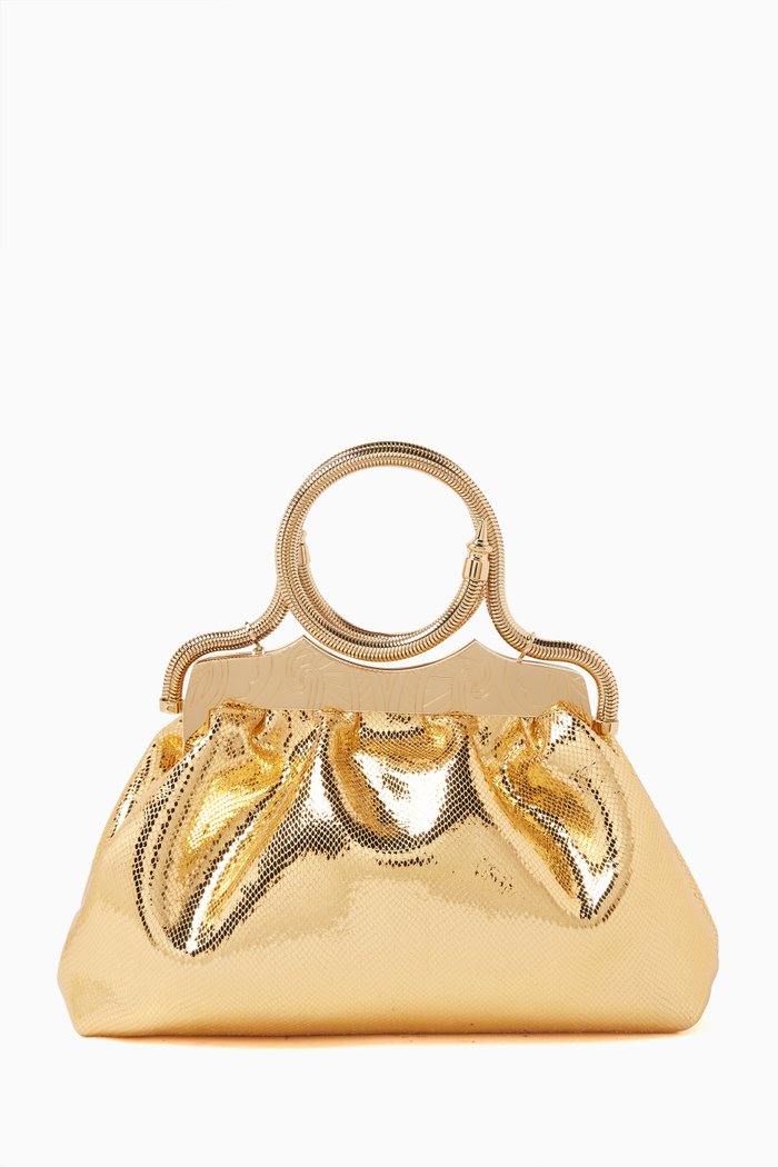 

The Bangle Clutch Bag in Nappa, Gold
