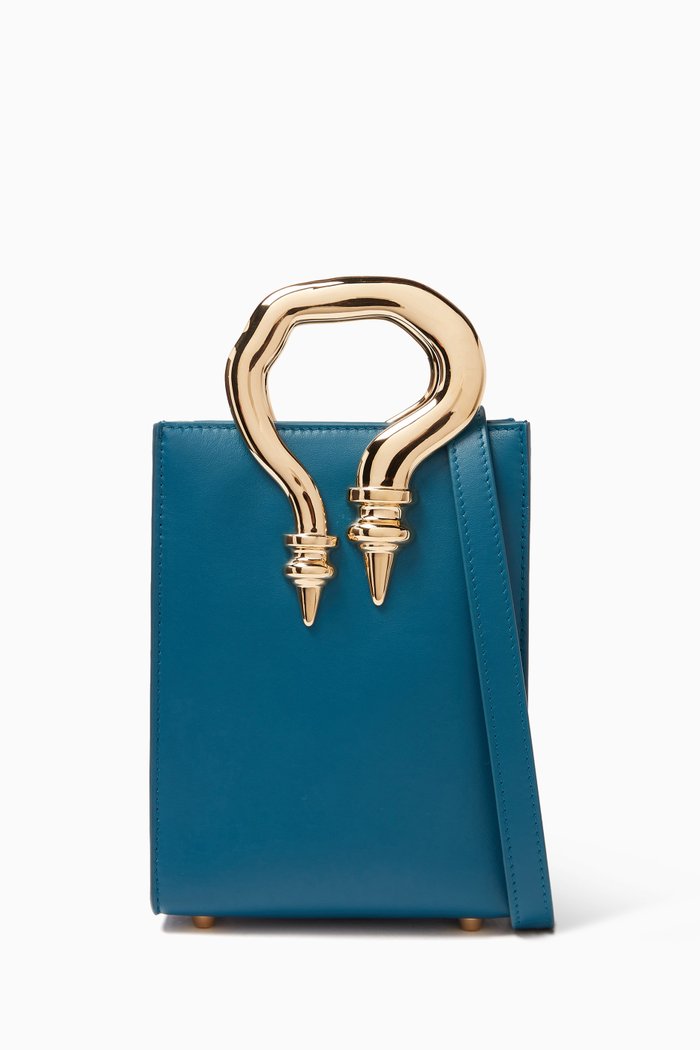 

Mini Shopper Bag in Nappa Leather, Blue