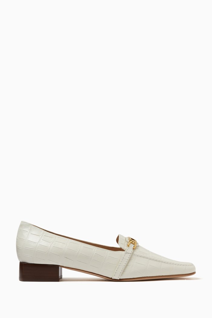 

Whitney 25 Loafers in Crocodile-embossed Leather, Neutral