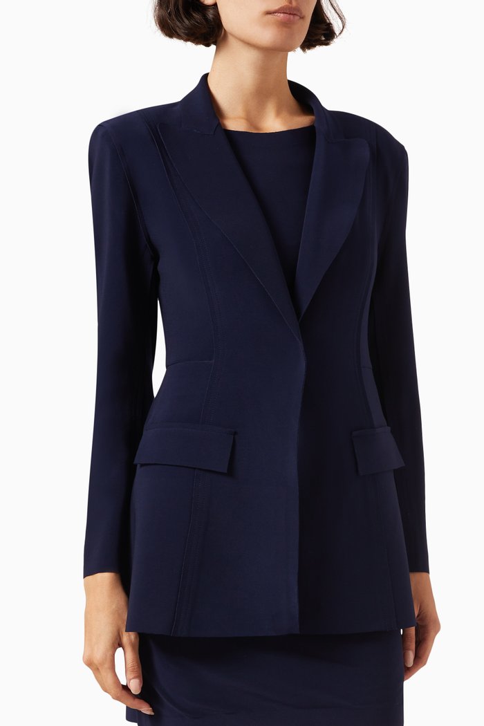 

Single Breasted Riding Jacket in Poly-lycra, Blue