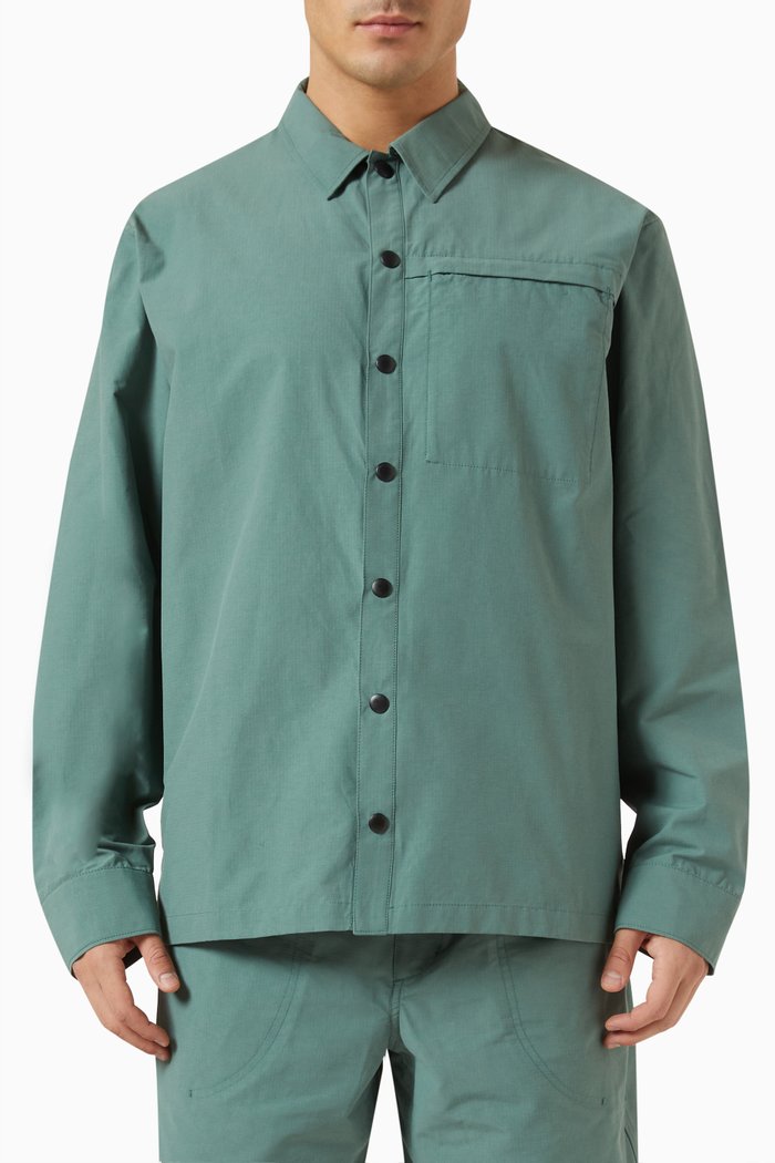 Ryan Utility Shirt in Cotton-nylon Ripstop, Green