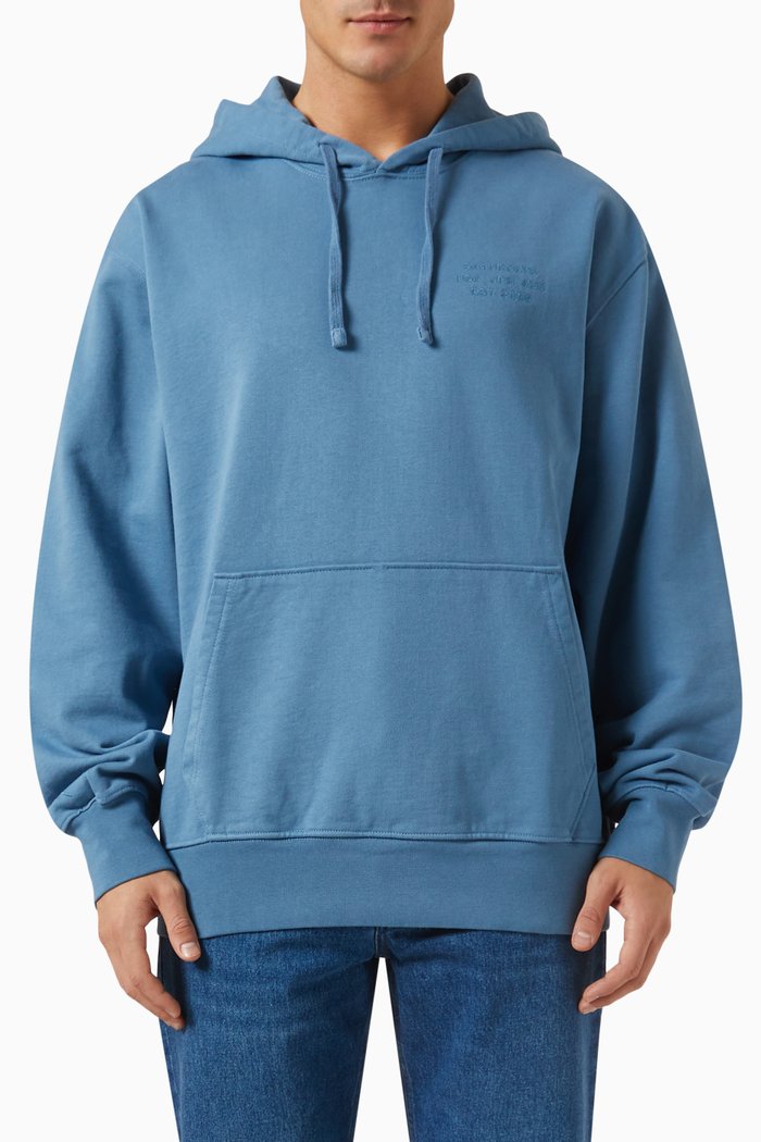 

Ditch International Hoodie in Cotton Loopback Terry, Blue