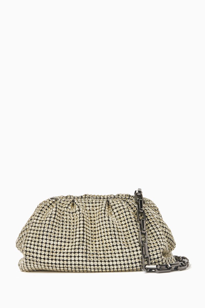 

Diamante Pouch Bag in Chainmail, Gold