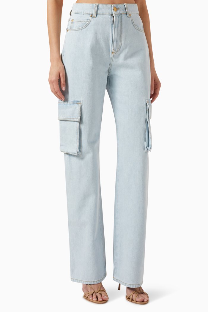 

Caty Cargo Pants in Denim, Purple