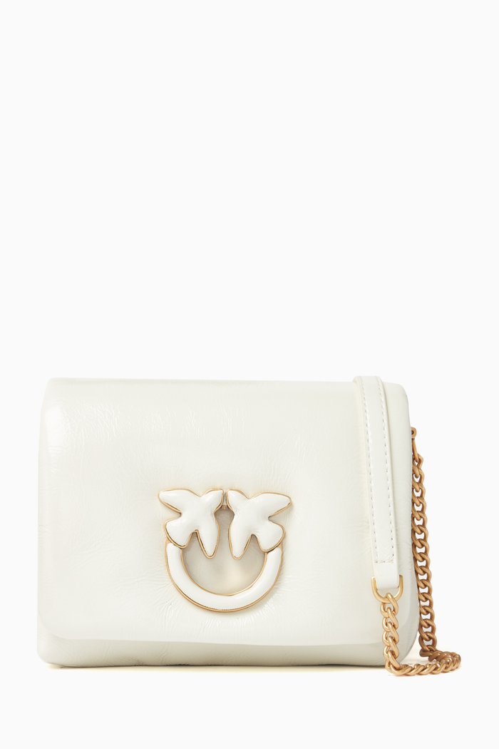 

Baby Love Click Puff Bag in Leather, White