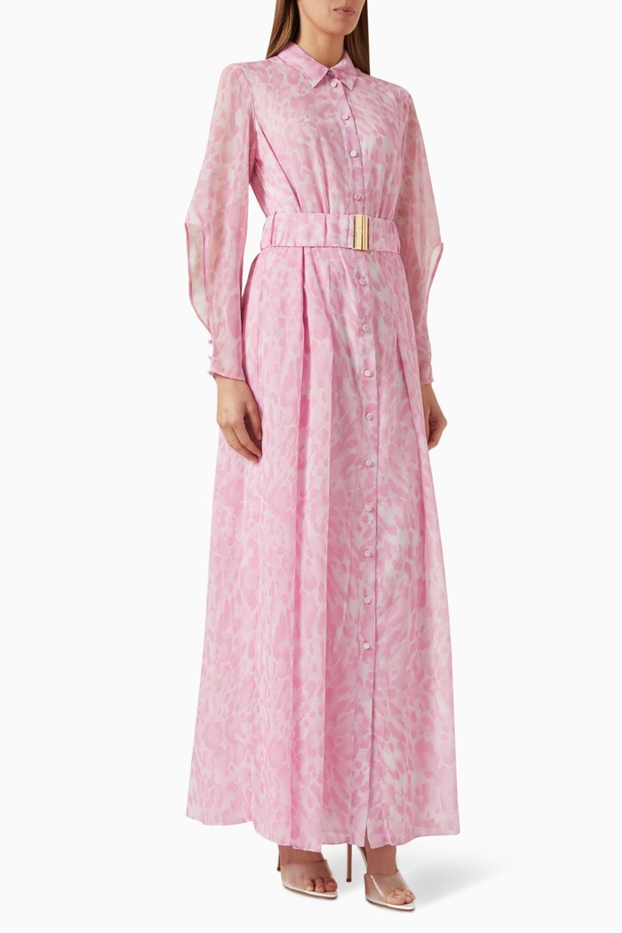 

Narcisi Printed Maxi Dress in Chiffon, Multicolour