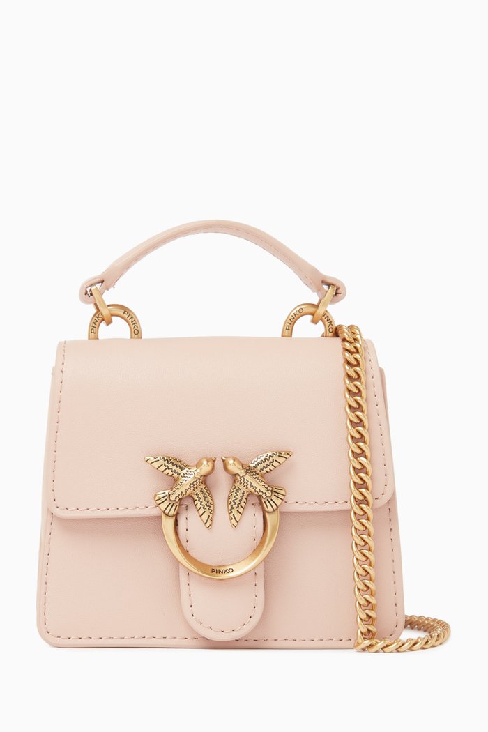 

Micro Love One Light Top Handle Bag in Leather, Pink