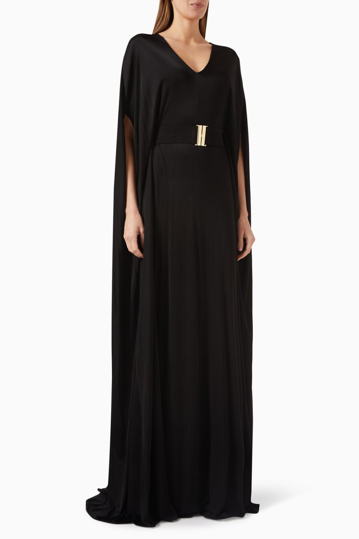 Valguarnera Maxi Dress in Viscose, Black