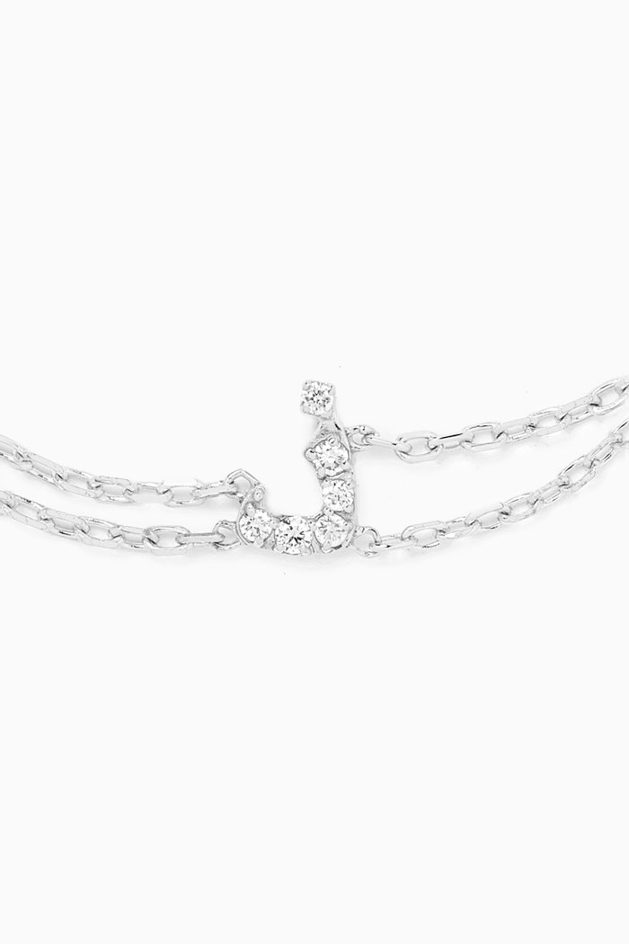 Arabic Letter 'Z' ذ Diamond Bracelet in 18kt White Gold