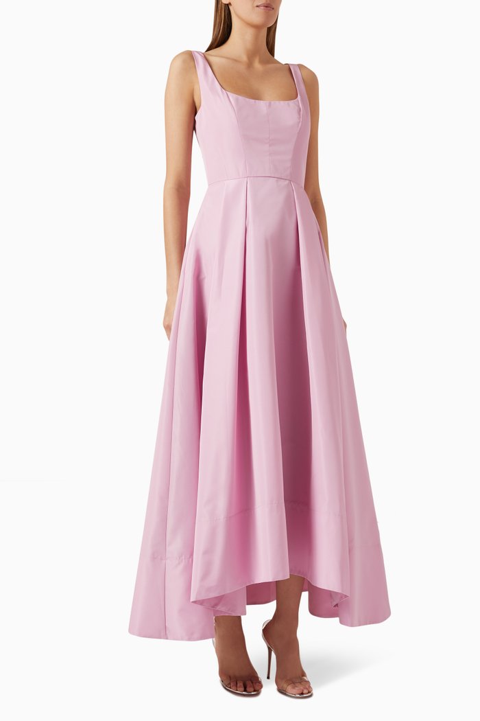 

Champagne Abito Maxi Dress in Taffeta, Pink