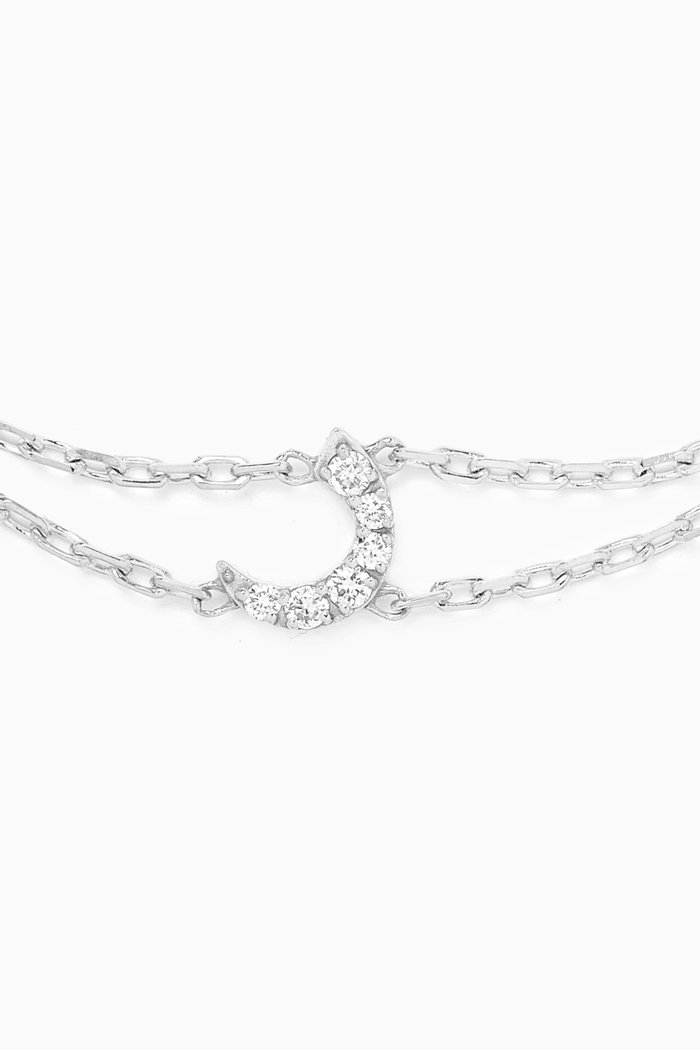 

Arabic Letterر Diamond Bracelet in 18kt White Gold