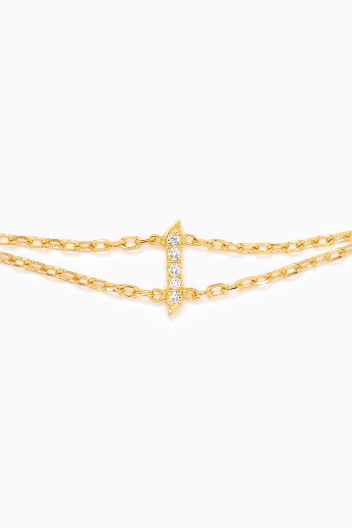 

Arabic Letter 'A' ا Diamond Bracelet in 18kt Gold, White