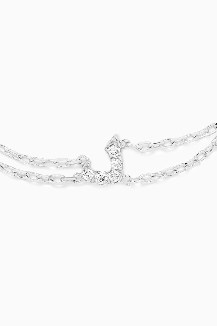 

Arabic Letter 'D' د Diamond Bracelet in 18kt White Gold