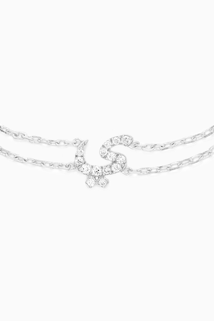

Arabic Letter 'Y' ي Diamond Bracelet in 18kt White Gold