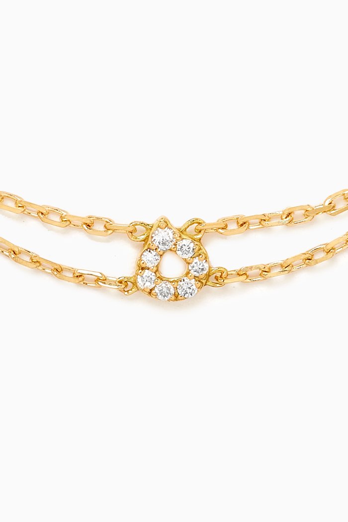 

Arabic Letter 'H' ه Diamond Bracelet in 18kt Gold, White