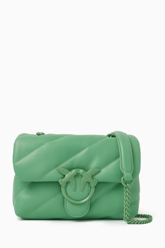 

Mini Love Puff Crossbody Bag in Sheepskin Leather, Green