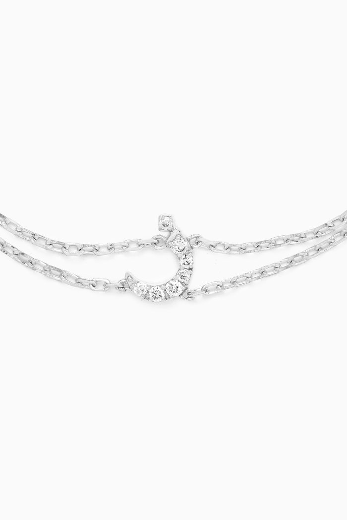 Arabic Letterز Diamond Bracelet in 18kt White Gold