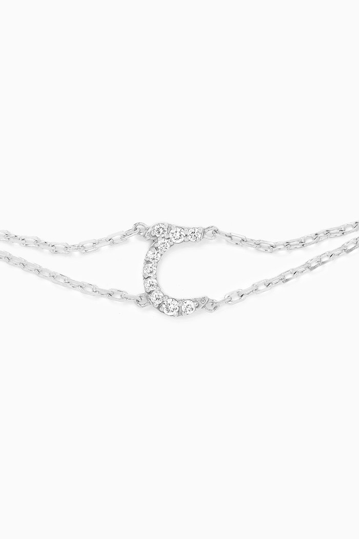 Arabic Letter ح Diamond Bracelet in 18kt White Gold