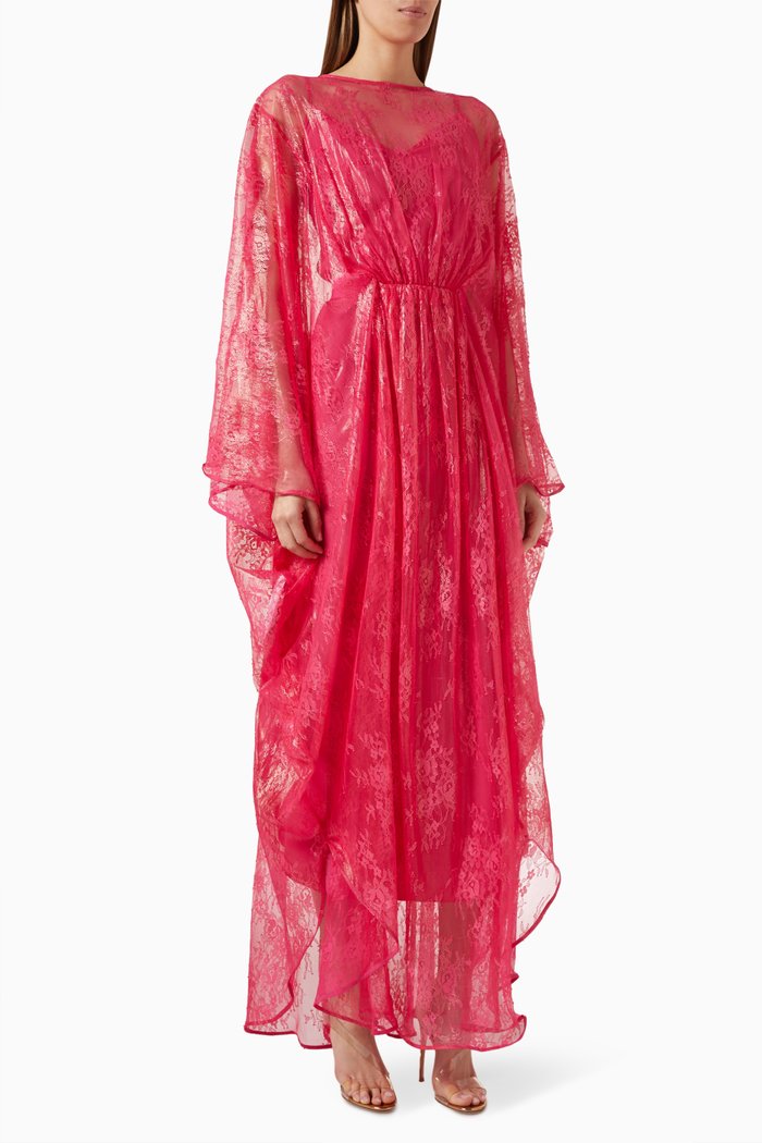 

Biancale Maxi Dress in Lace, Pink