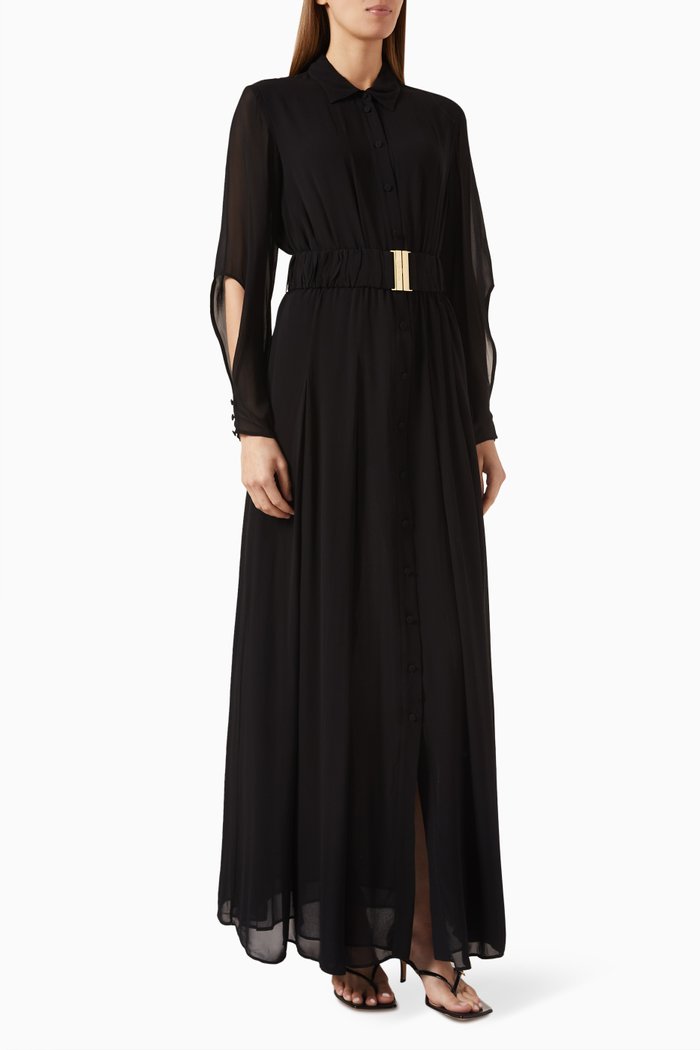 

Narcisi Maxi Dress in Georgette, Black