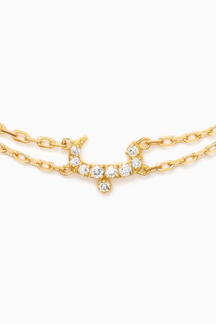 

Arabic Letter 'B' ب Diamond Bracelet in 18kt Gold, White